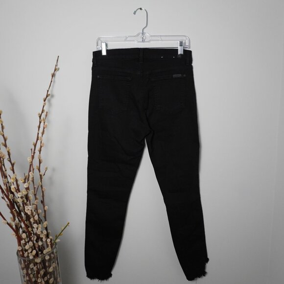 7 For All Mankind High Waist Ankle Gwenevere Skinny Jeans with Raw Hem - Picture 4 of 6